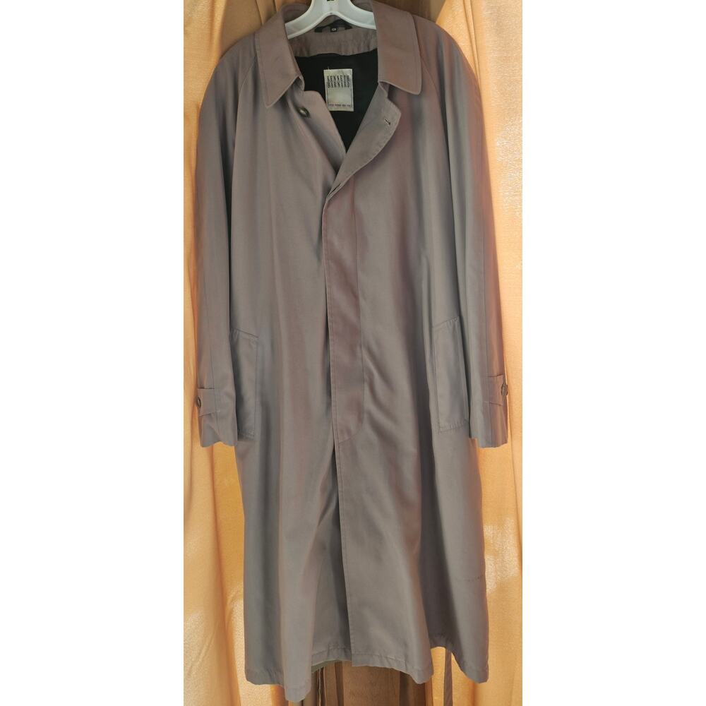 42R Kenneth Barnard Fifth Ave Trench Rain Coat Beige? Olive? w/ Wool Lining